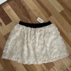 Elegant Cream Floral Skirt